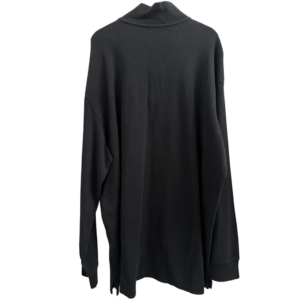Polo Ralph Lauren Estate Rib Mens 3XLT Tall Black Quarter Zip Pullover Sweater